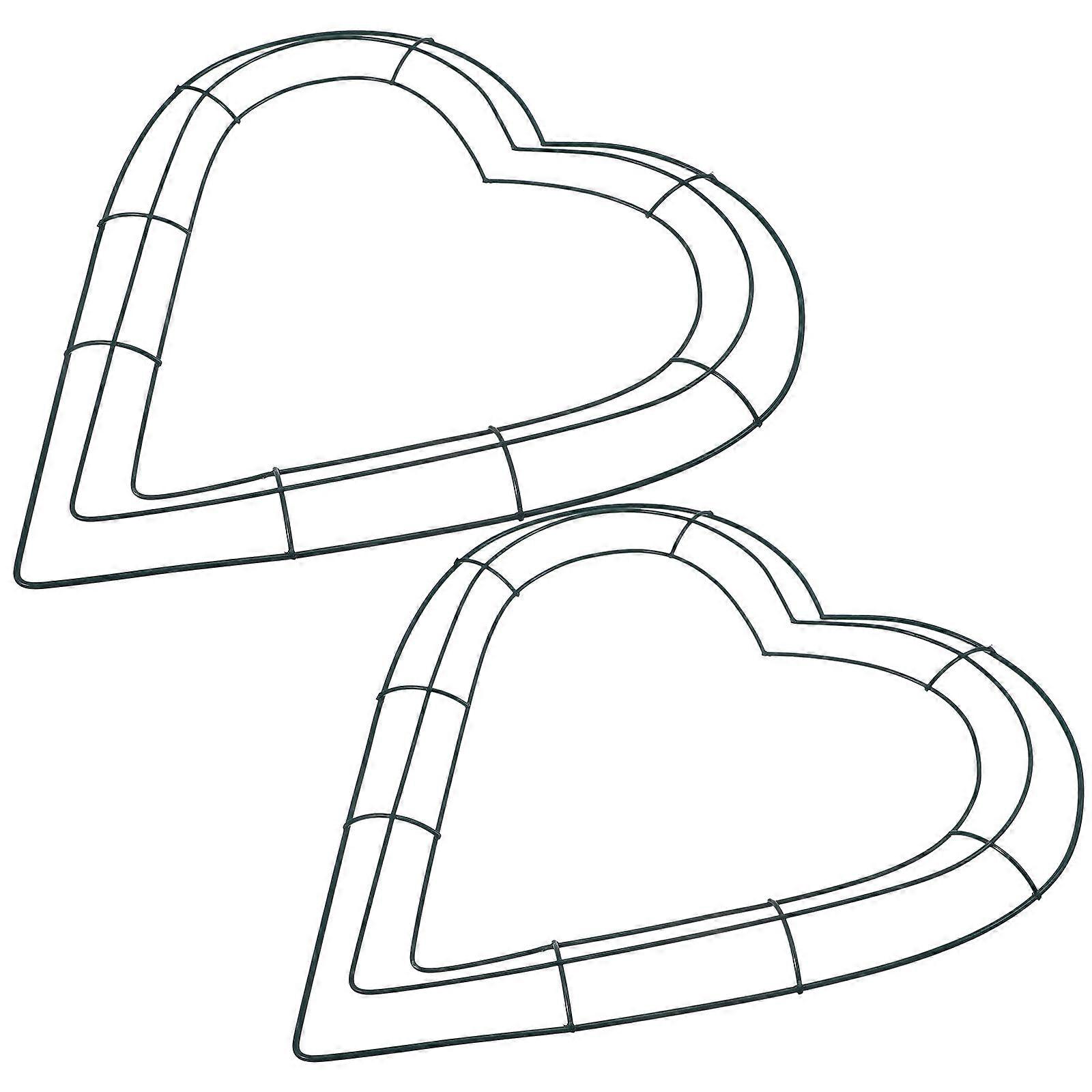 Wreath Making Rings Iron Heart Frame for 4Pcs DIY Wreaths