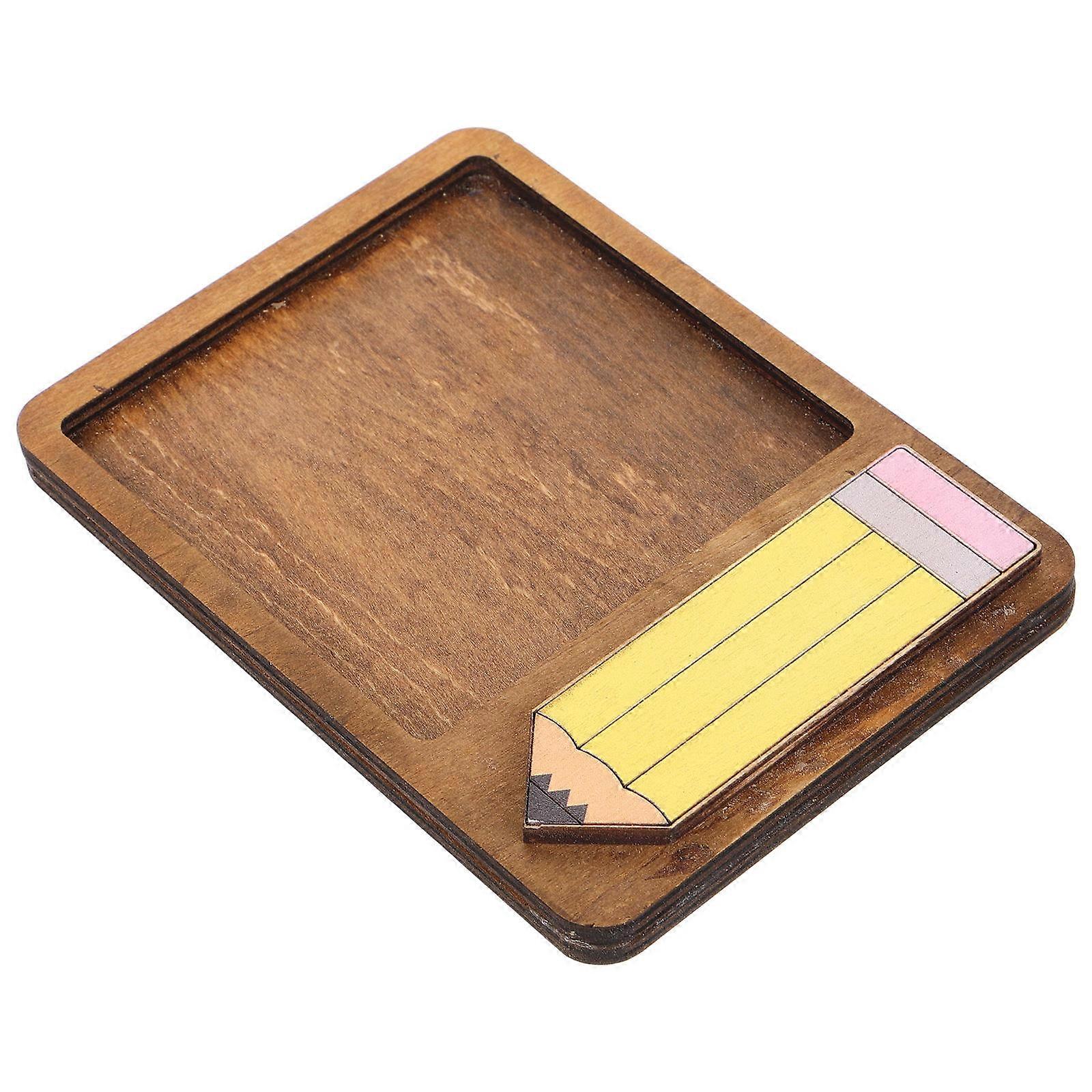 Portable Wooden Sticky Tabs Organizer 3Pcs Memo Papers Holder For Workspace Rustic Decoration