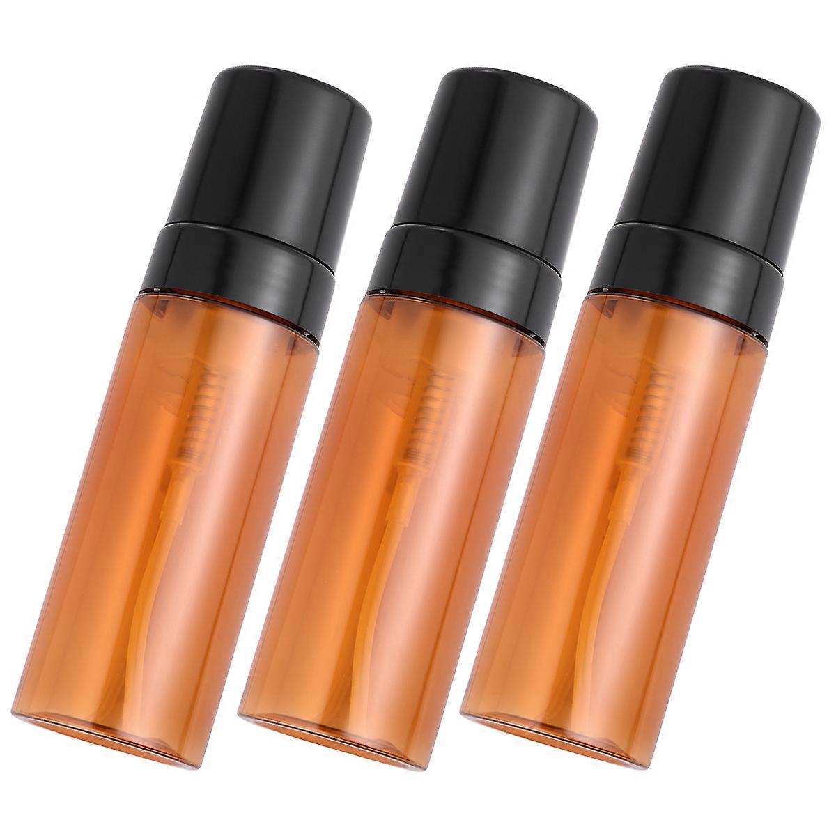 Plastic Brown Pump Bottle for Storage 6Pcs Refillable Containers