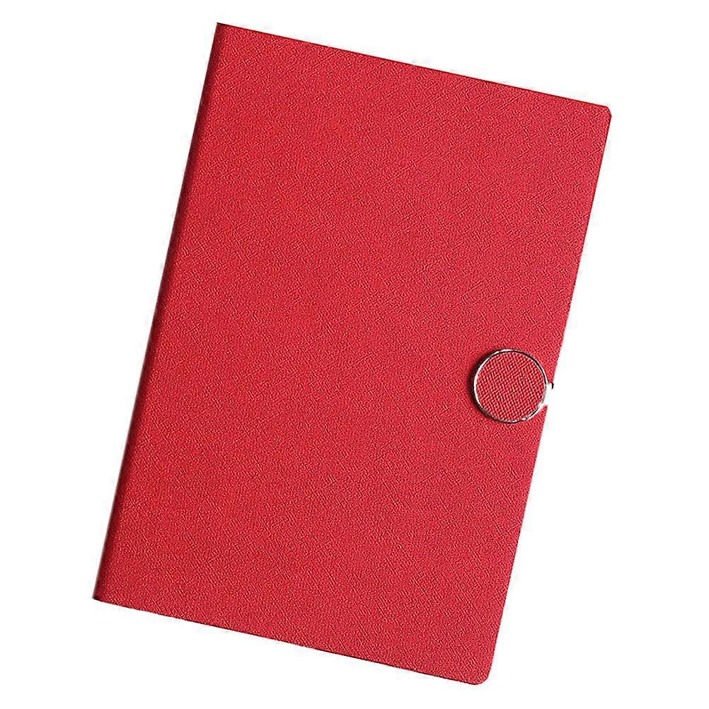 Red PU Cover Notebook for Writing Memo Book 2Pcs Notepad Stationery Tool