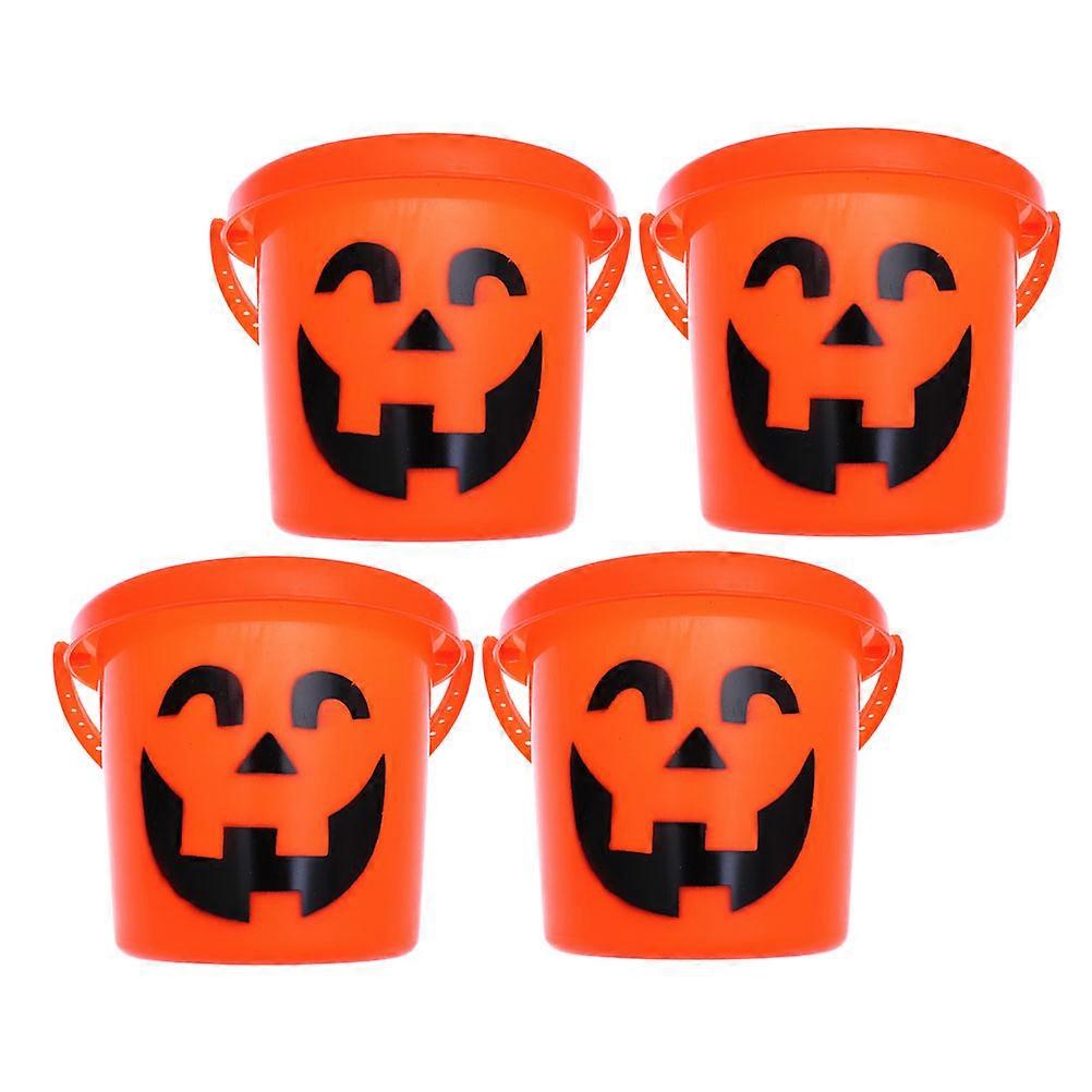 Halloween Candy Storage Buckets Pumpkin Candy Holder for Decoration 4Pcs