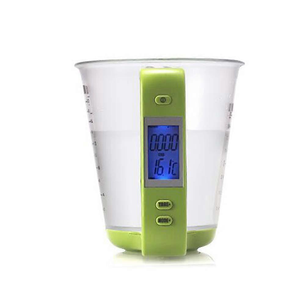 Digital Measuring Jug Weight Sensor Kitchen Device LCD Display 1g Accuracy Light Green 1Set