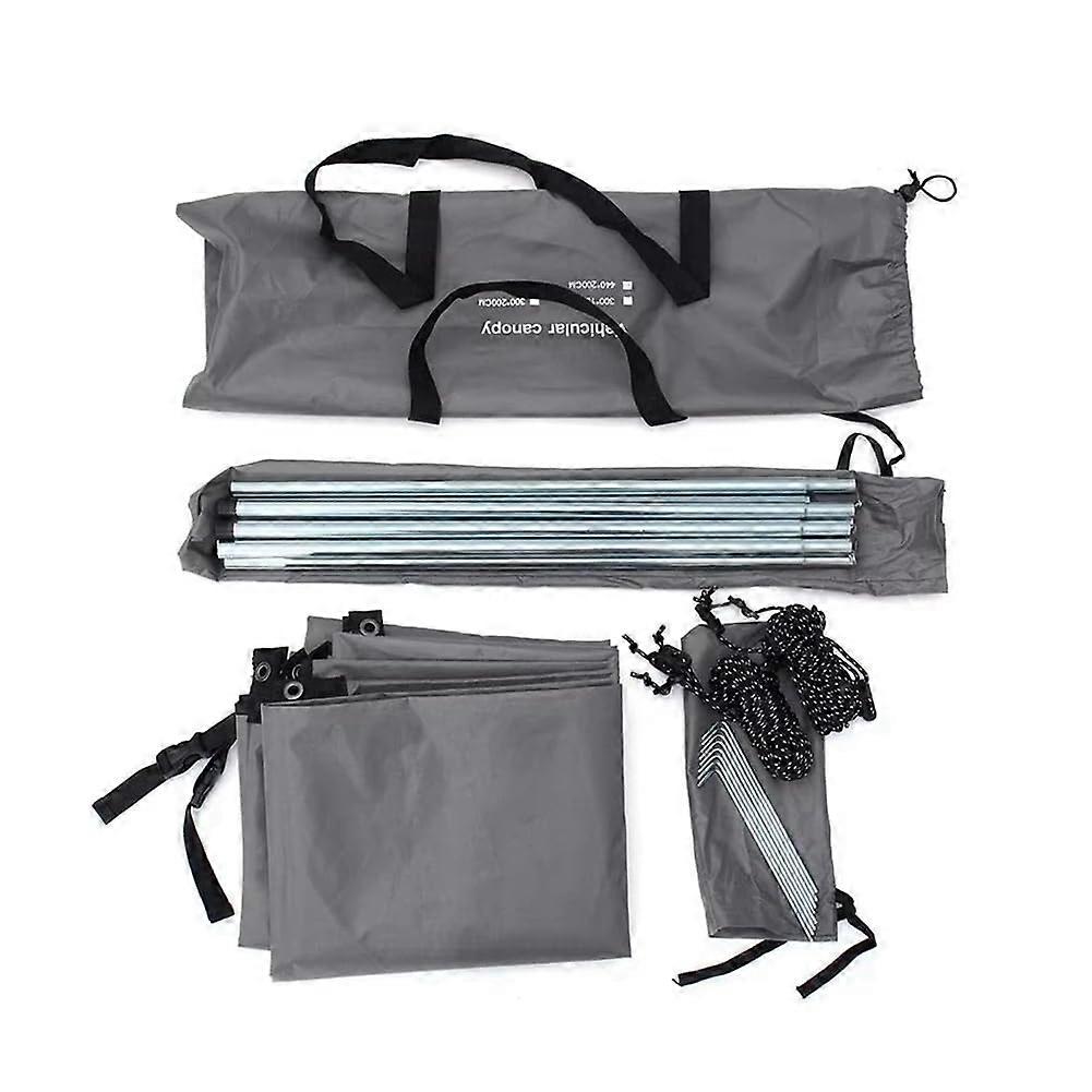 Portable Car Shelter Shade for Camping, Side Car Roof Tent, AntiUV Waterproof Awning Parasol, Gray