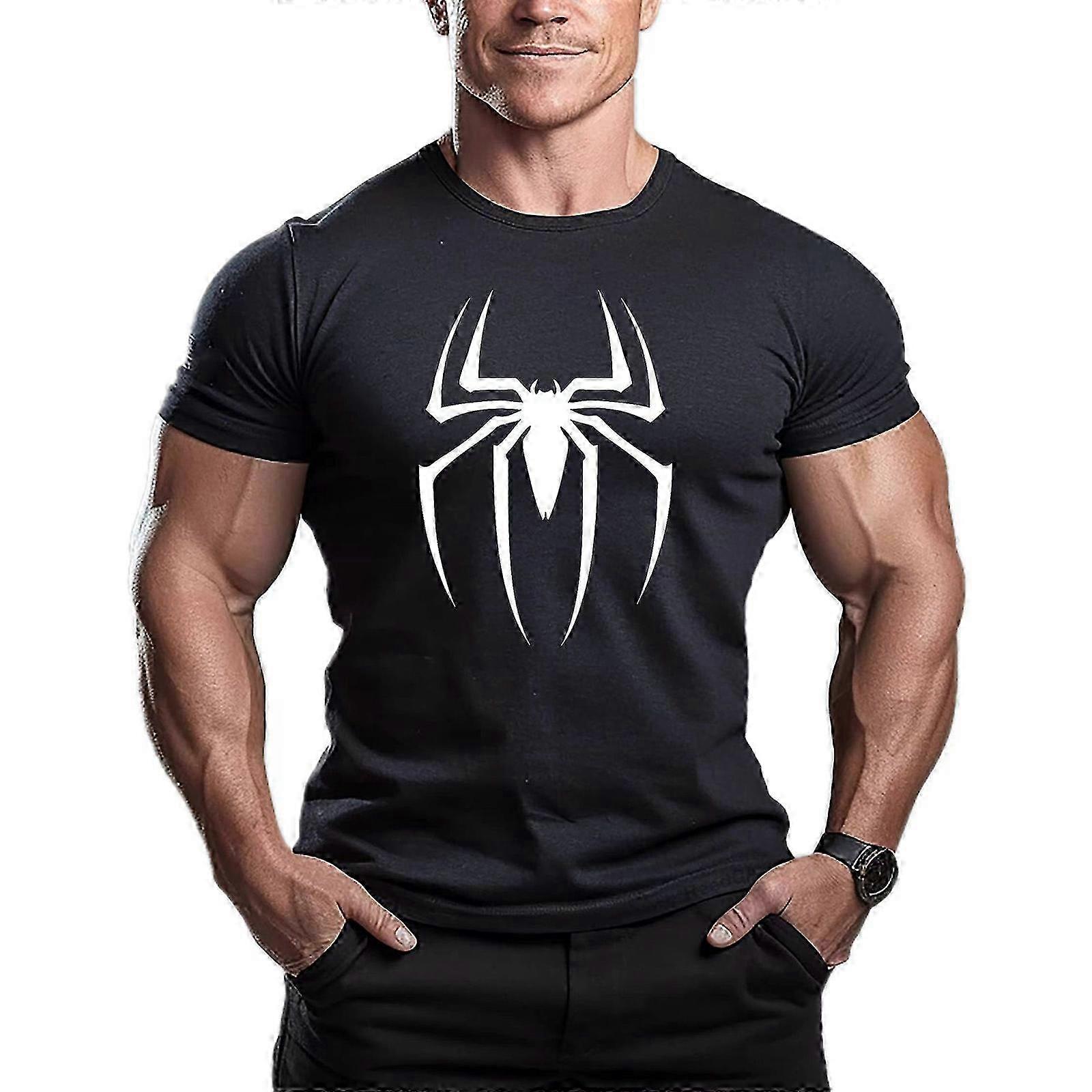 Spider-man Gym Training Top Short Sleeve T-shirt For Mens