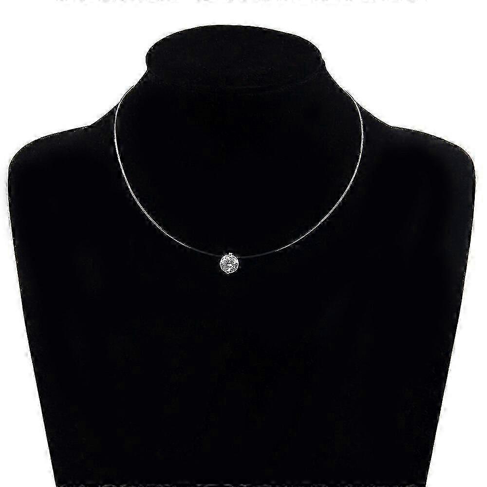 Transparent Silver Invisible Rhinestone Necklace