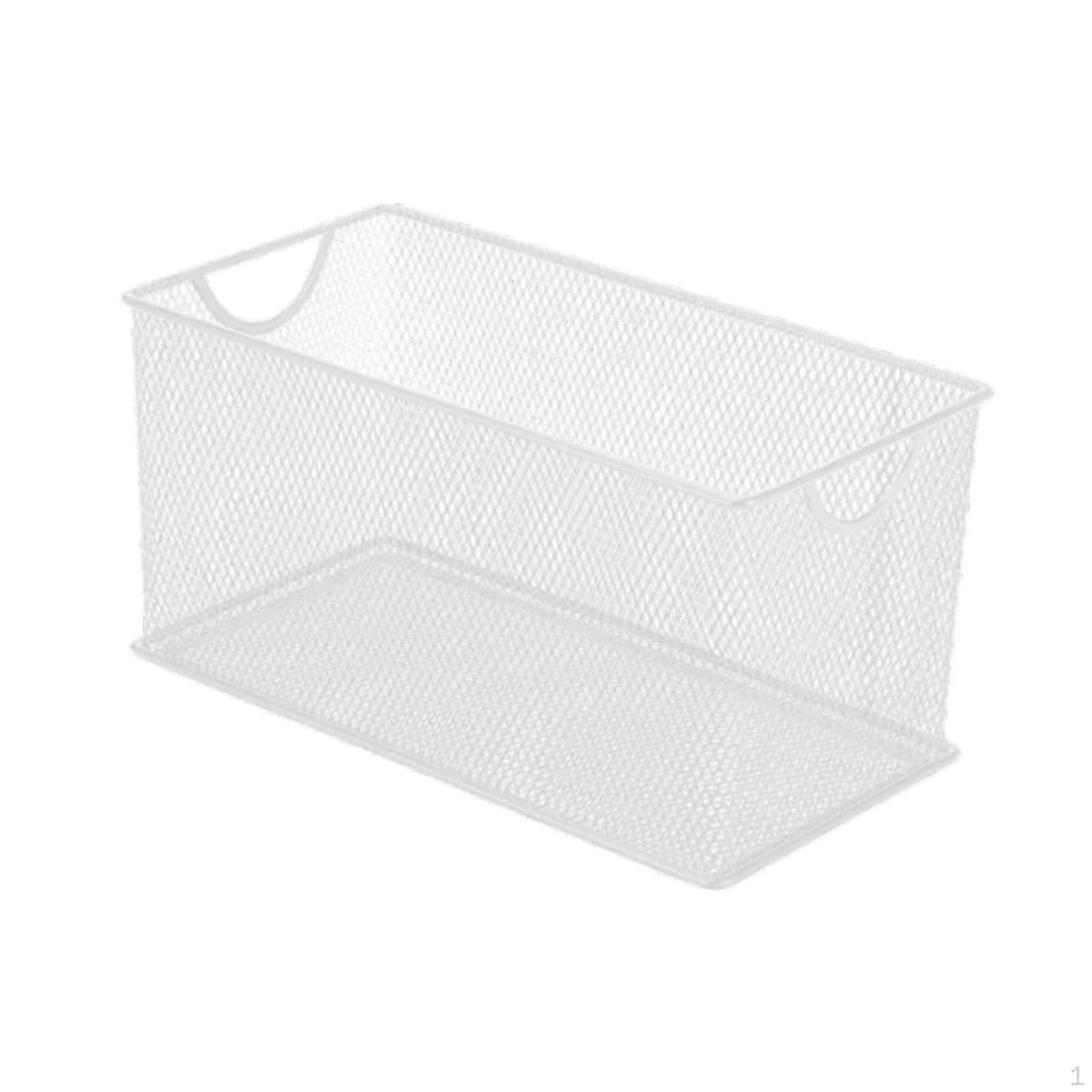 CD Storage Box Countertop Basket Rectangle Metal Mesh Open Bin for Bedroom 25-26