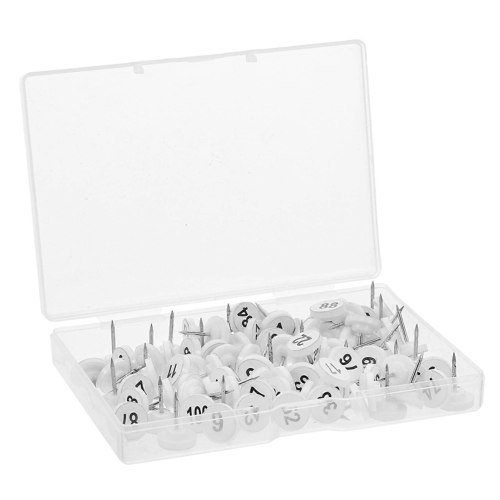 Round Flat Pushpin Numbered Push Pins for Bulletin Board 100Pcs Set