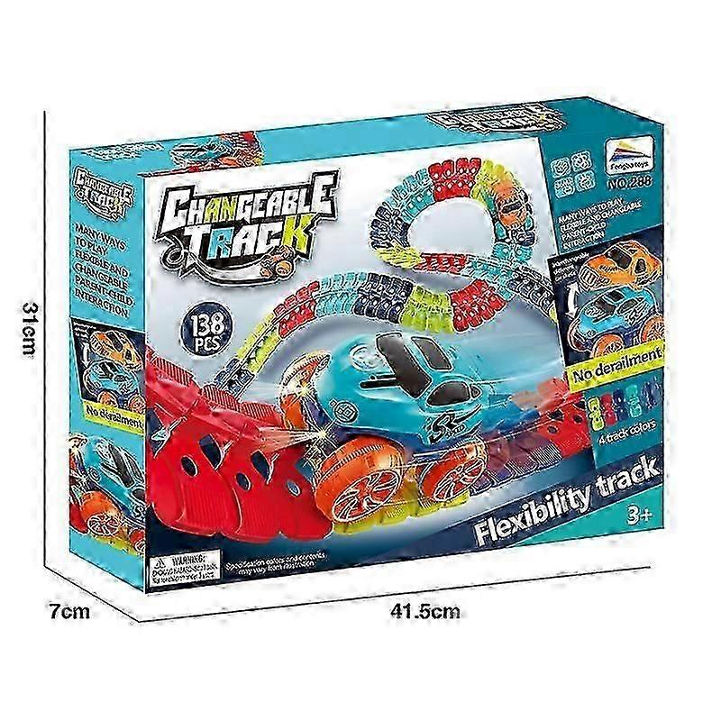 Changeable Track With Led Lighting Race Car Flexible Rail &amp; Electric Car Set Track roller coasters gravity-free