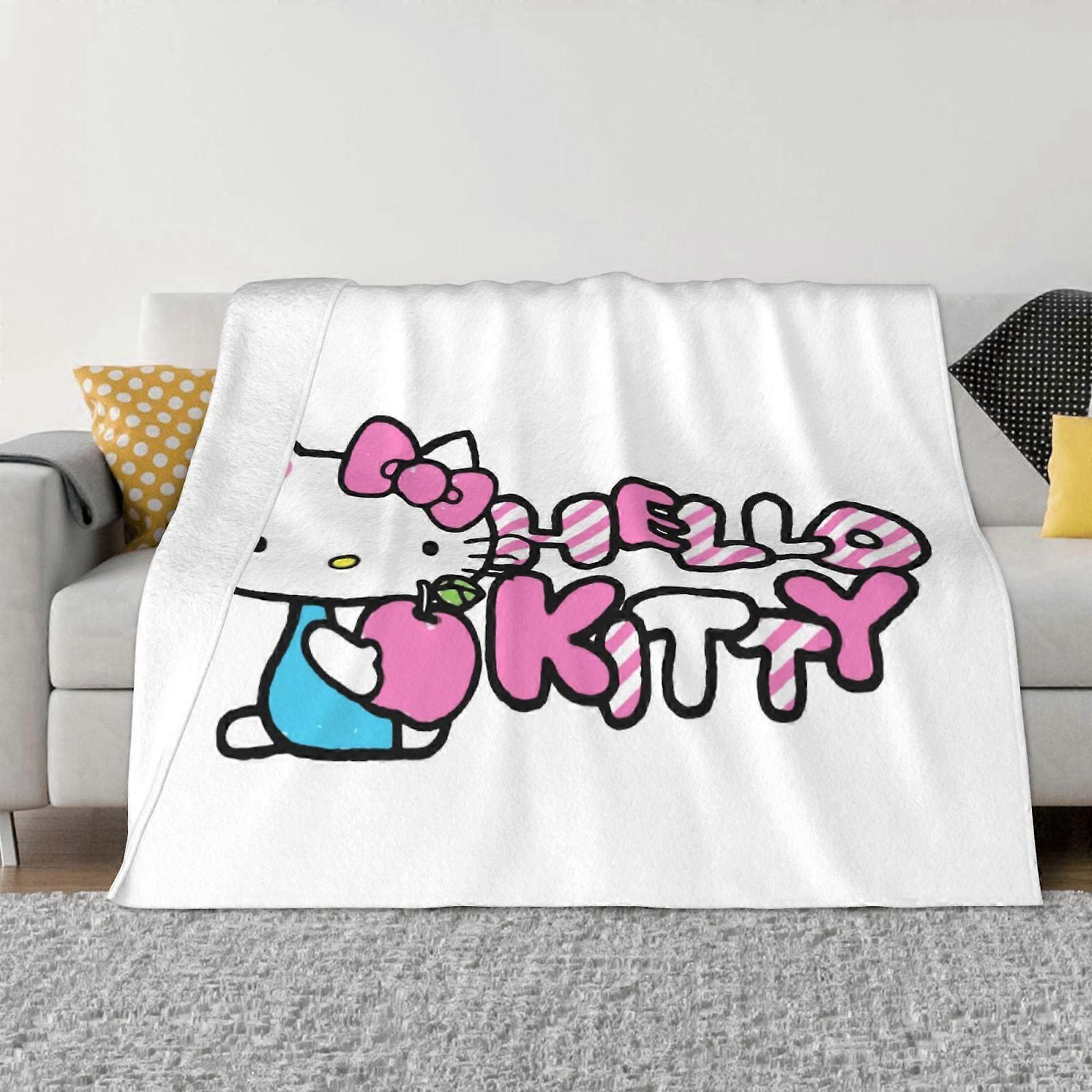 Hello Kitty Blanket Flannel Fleece Throw Blankets Super Soft Cozy Warm Plush Bedding For Sofa Living Room Bedroom-40"X30"