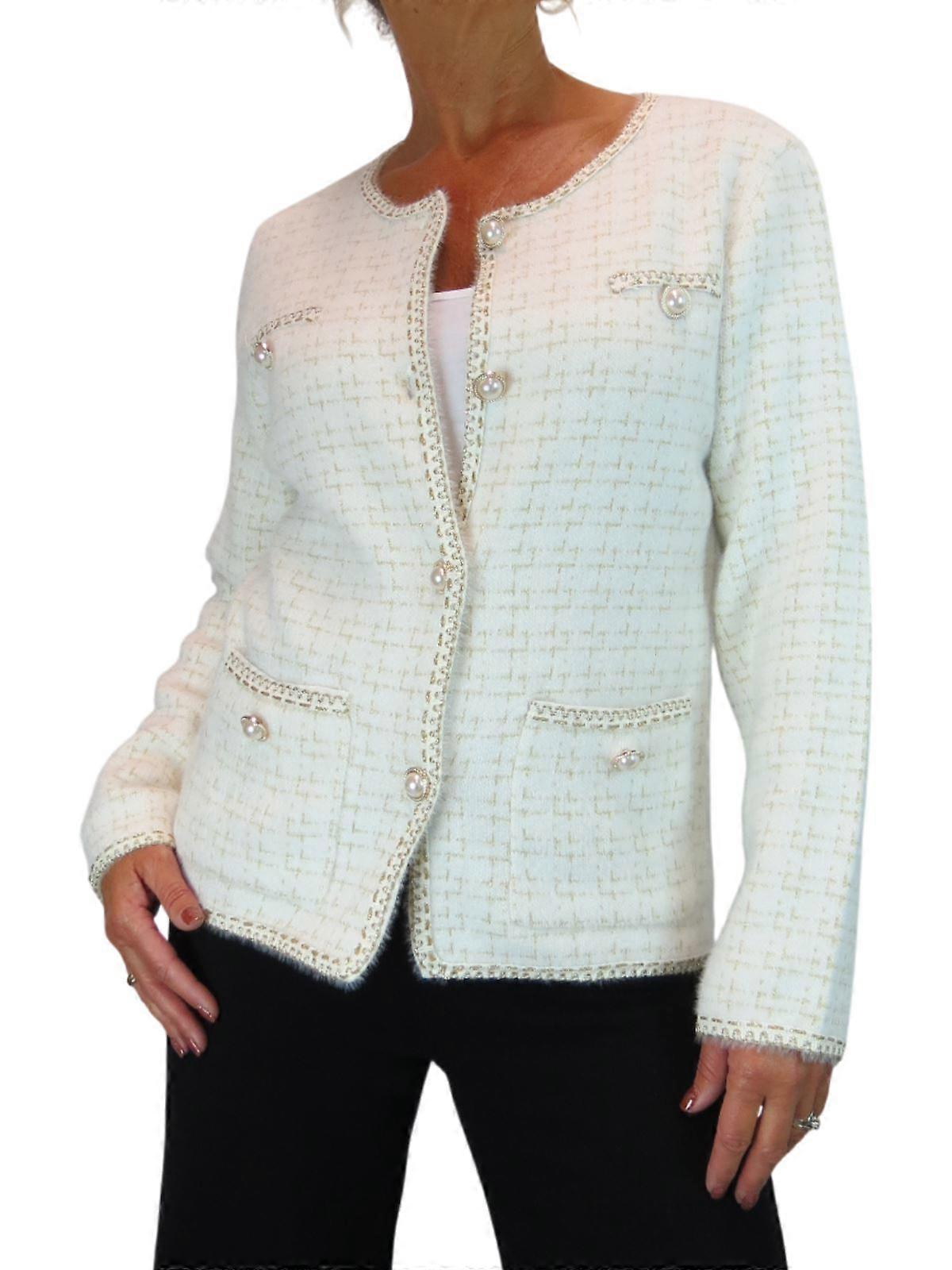 Womens Paulo Due Pearl Button Knitted Jacket