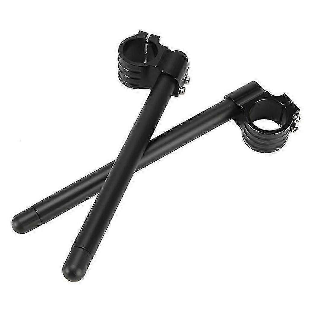 35mm CNC Motorcycle Handlebar Universal Fork Clip-Ons, Adjustable Handle Grip for 35mm Forks Black