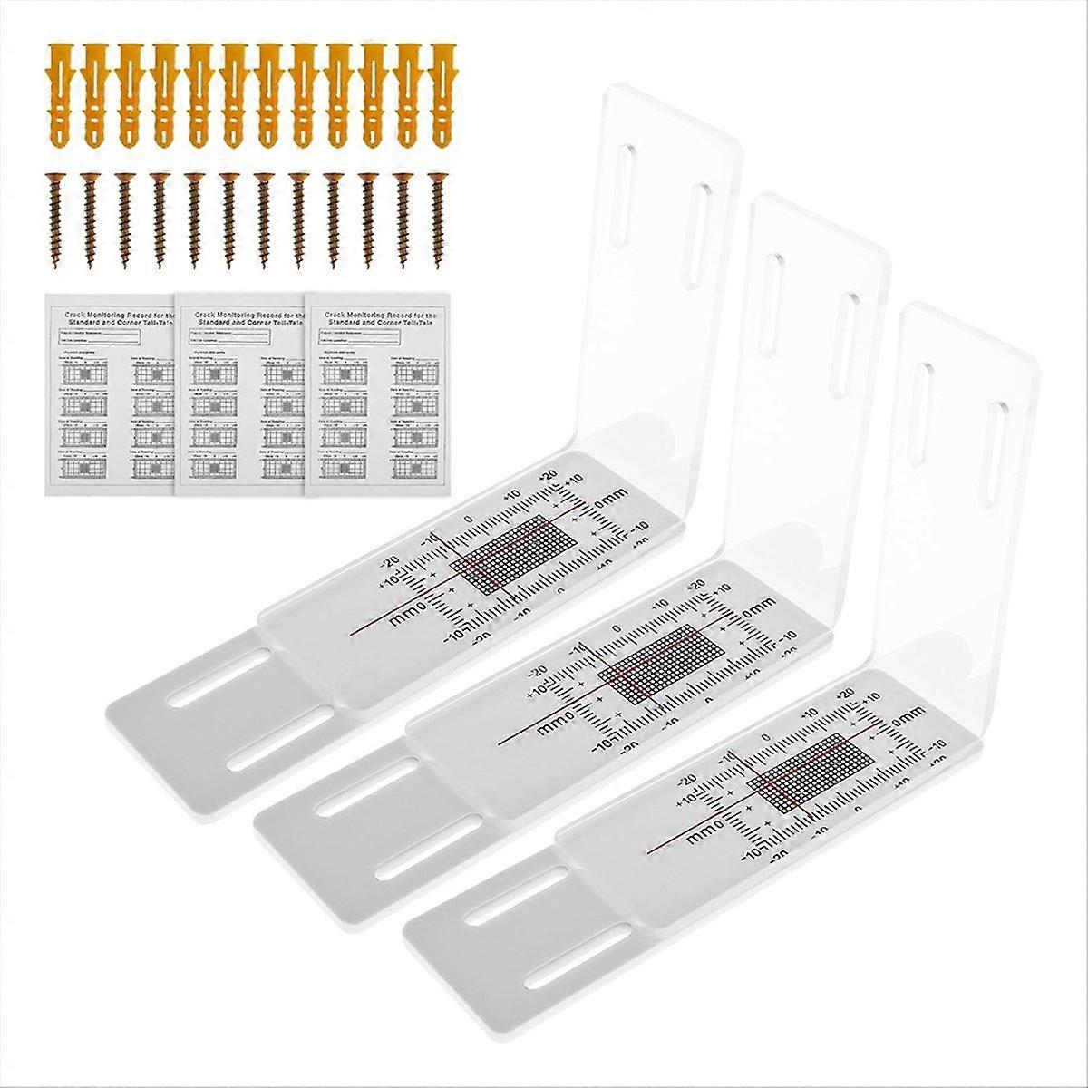 3 Pcs Crack Monitor, Crack Monitoring Record, Concrete Crack Monitor,