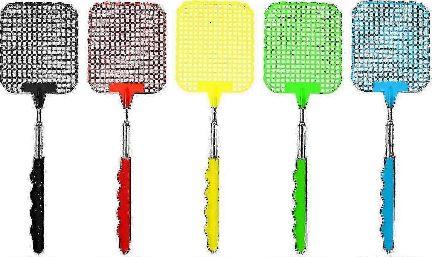 5pcstelescopic Fly Swatters Manual Swat Pest With Durable Extendable Handle (4-d-w)