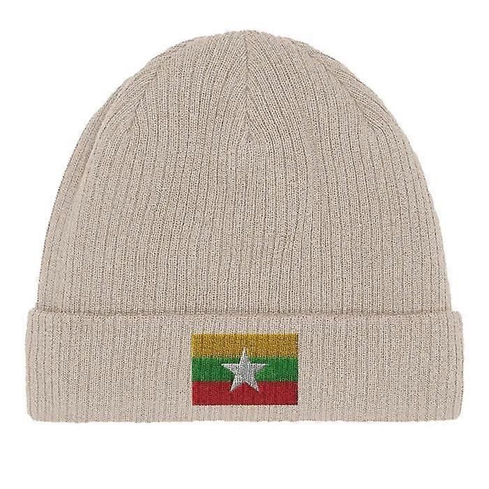Myanmar Flag Cap in Beige