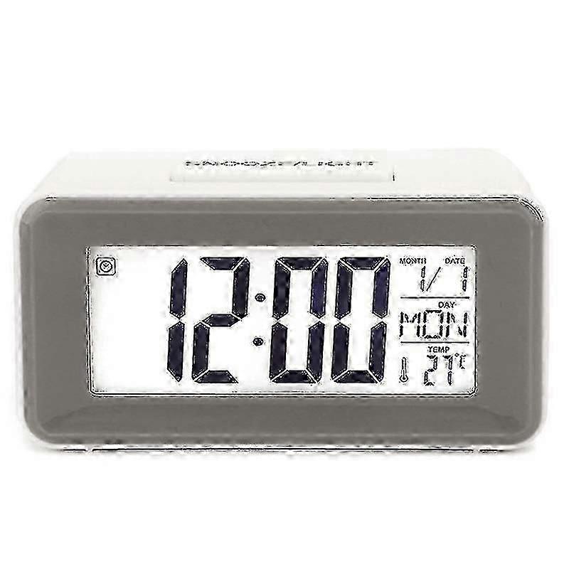 Alarm Clocks White Digital Lcd Snooze Electronic Desktop Alarm Clock W/ Led Backlight Light Control