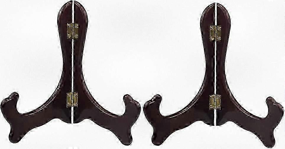 Set of 2 Wood-Like 6 Inch Easels Plate Stand Holders for Display Purposes