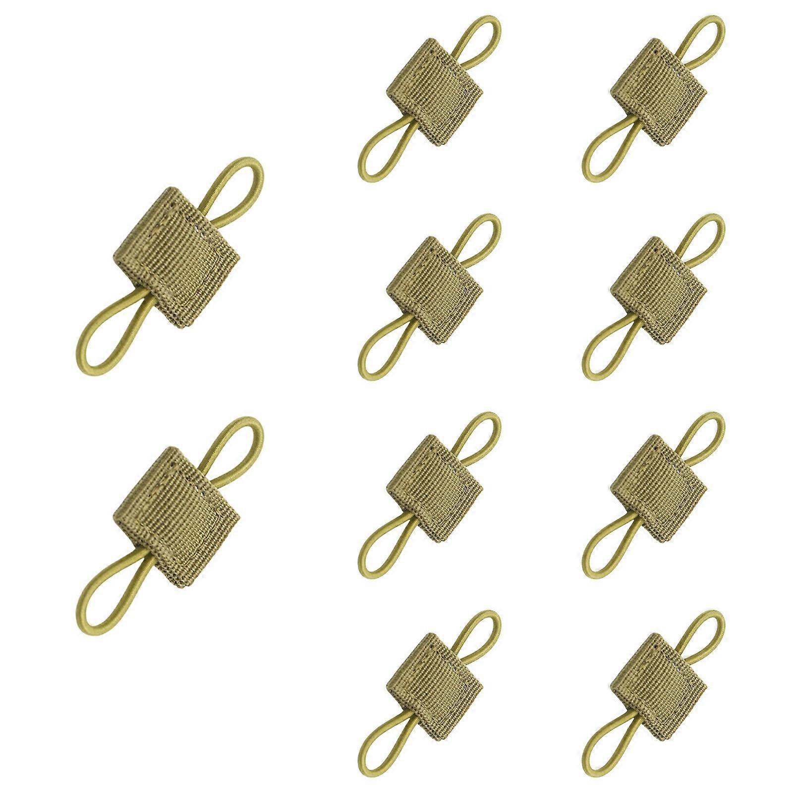 10 Pcs Elastic String Buckles Binding Retainers Molles Attachments Tacticals Gear Holder Clip  mud color
