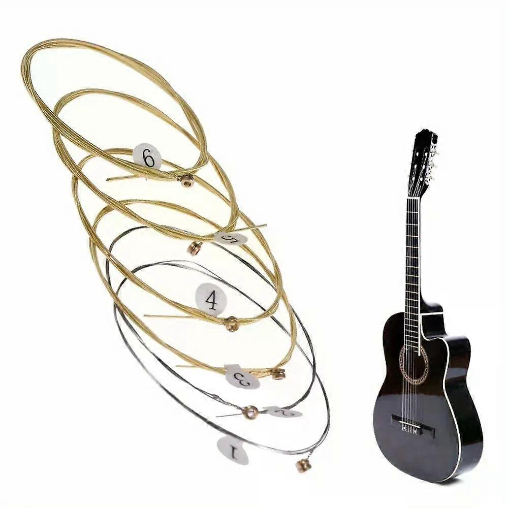 6pcs/set Universal Acoustic Guitar String Brass Hexagonal Steel Core Strings for Musical Instruments Guitars Strings Guitar Part