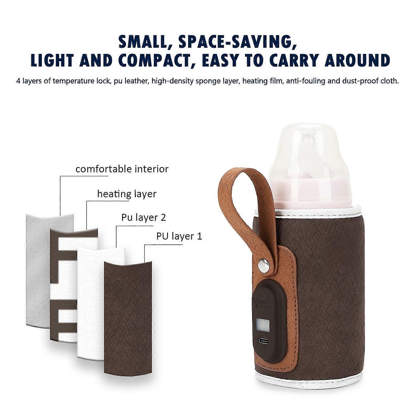 Homerr Portable Baby Bottle Warmer with Temperature Control, LED Display & Cup Sleeve for Outdoor Travel - Compatible with Most Bottles