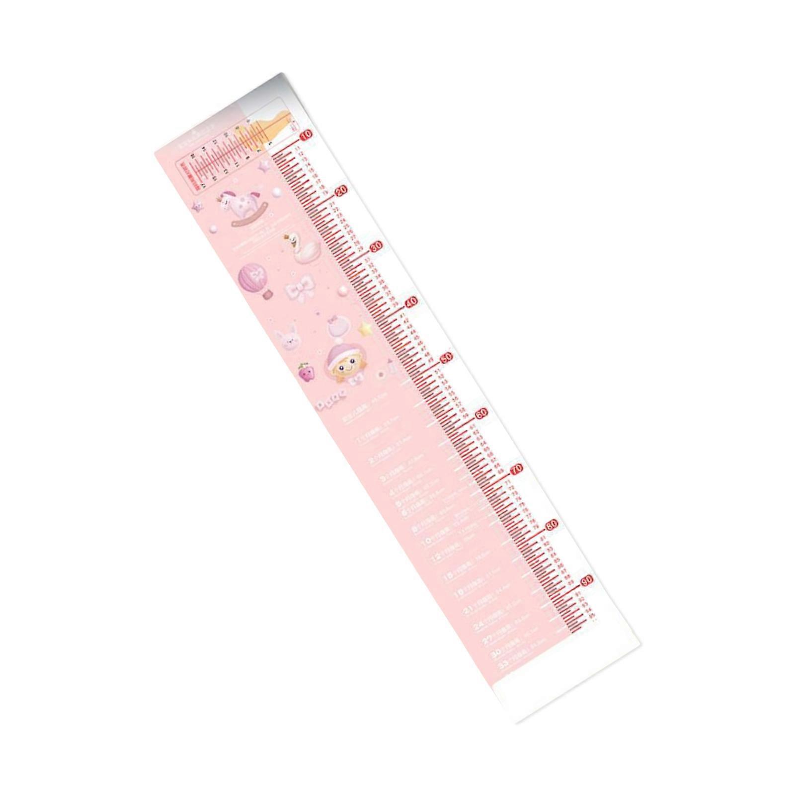 Foldable Baby Height Measuring Mat Cartoon Pattern Infant Height Ruler for Easy and Accurate Growth Monitoring  Pink