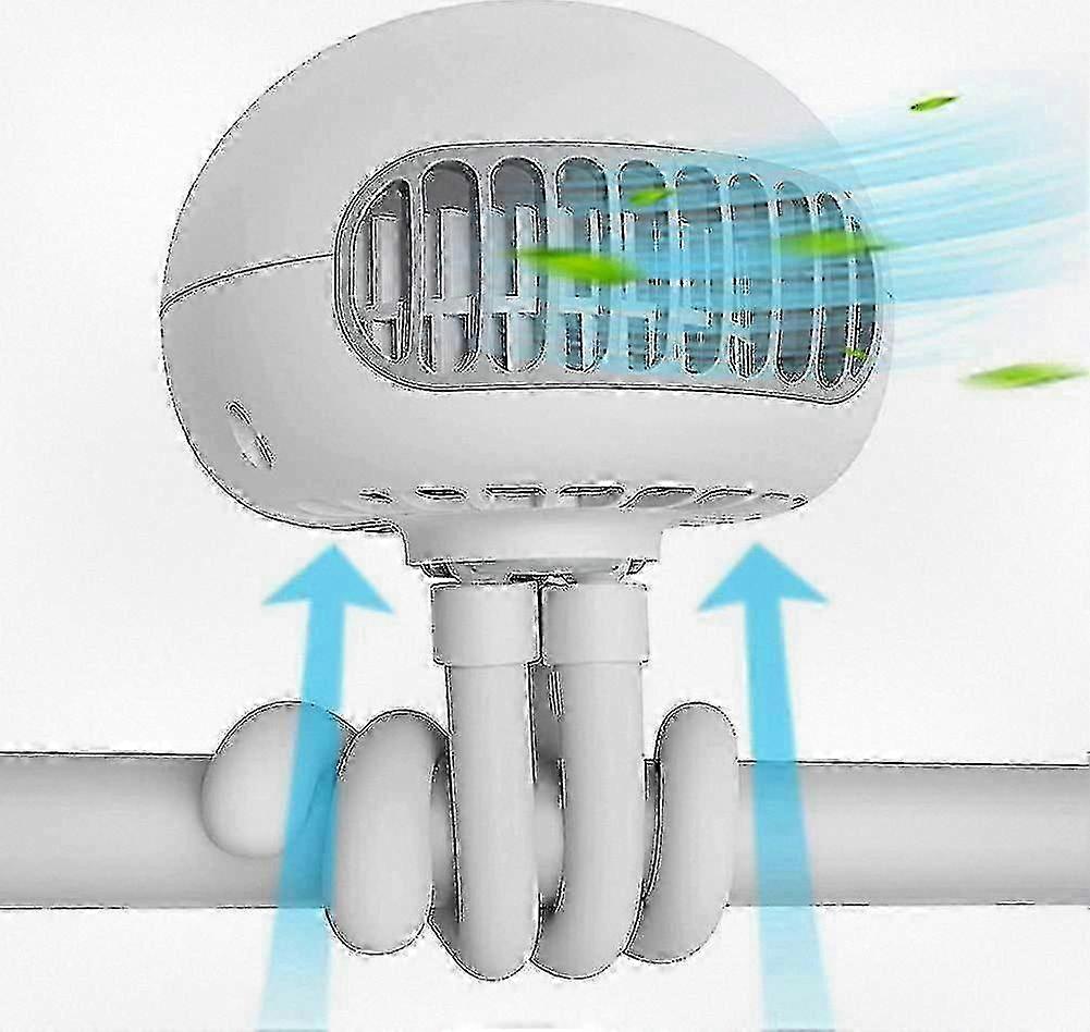 Portable Clip-On Stroller Fan with 3 Speed Settings and Flexible Tripod, Ideal for Use with Compatible Brand Strollers