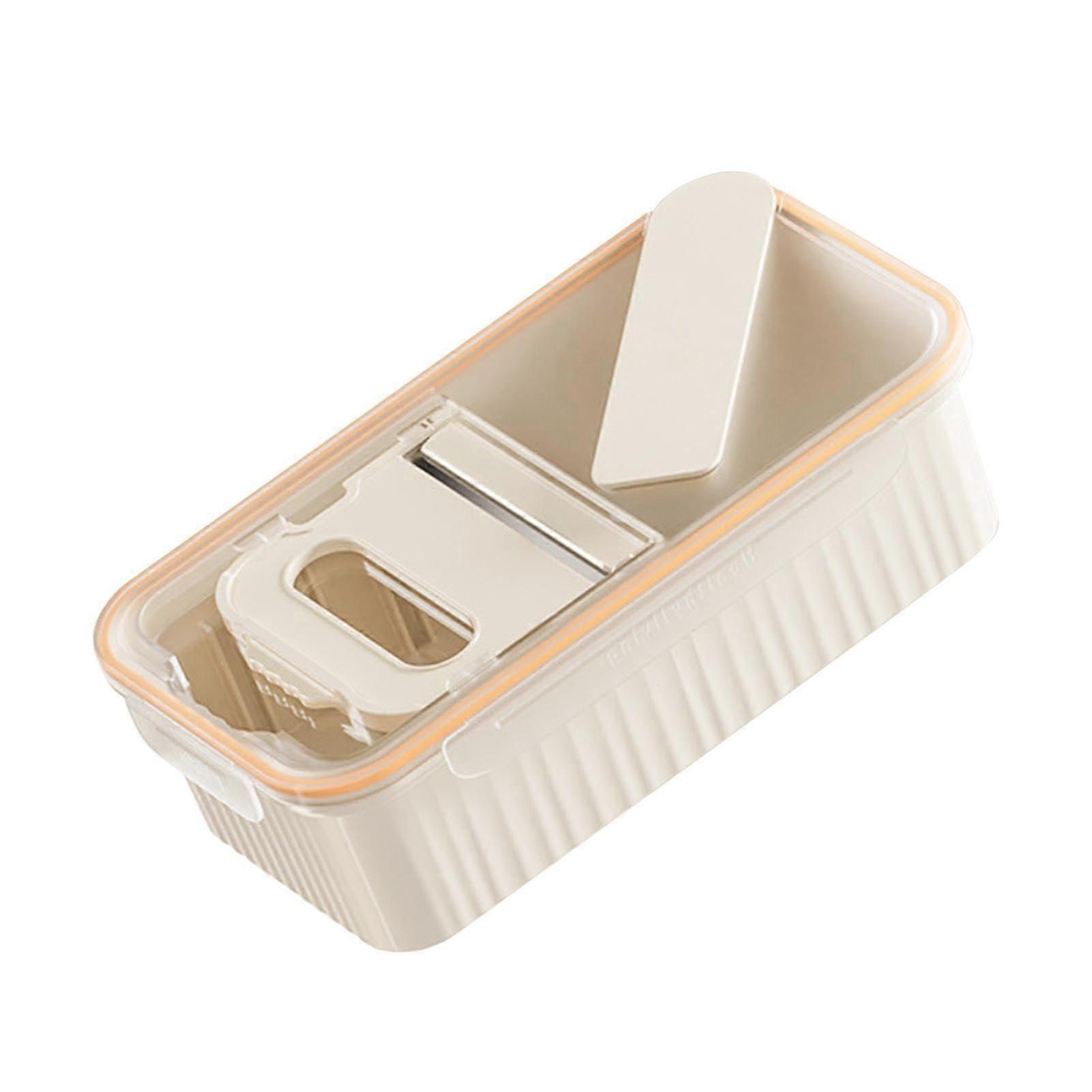 Food Storage Container with Cutter, Large Capacity NonSlip Space Saving Food Organizer