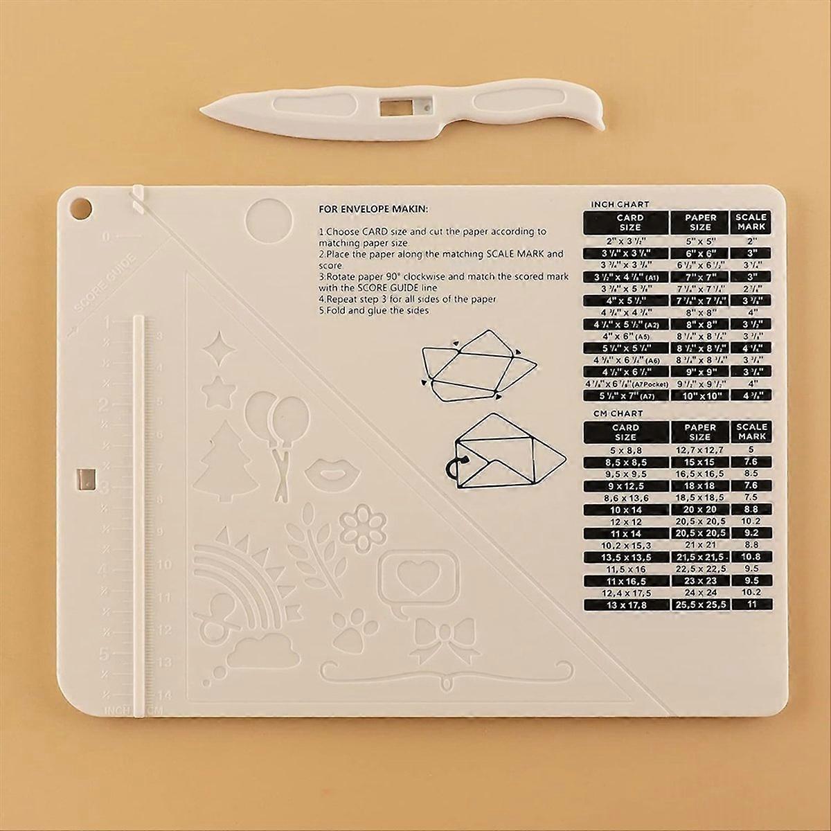 Mini Score Board Multi-Purpose Scoring Board Envelope Maker with Bone Folder and Guide Scoring Board