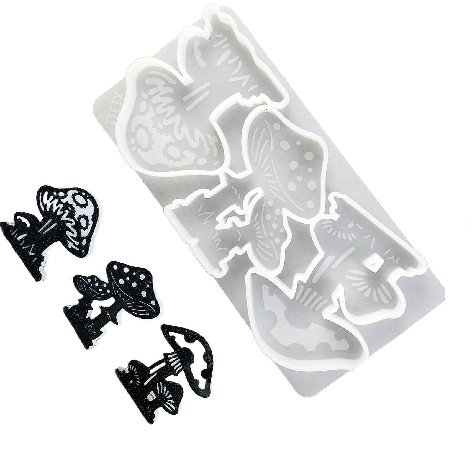 3 Cavities Mushroom Silicone Mould for Candle Soap Chocolate Baking Tool Multipurpose Silicone Molds for Resin Casting Multicolor