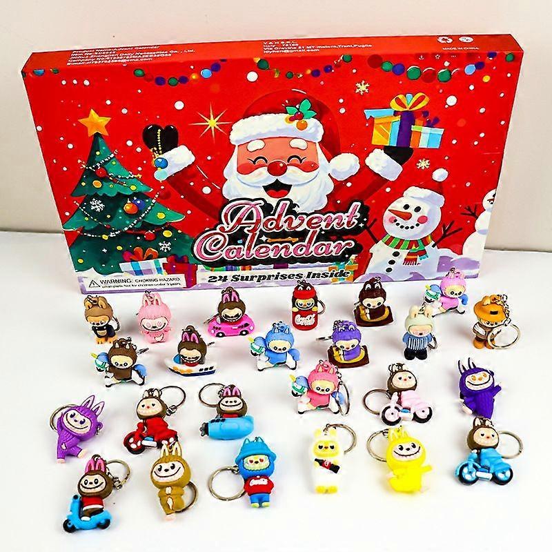 2025 Halloween Blind Box Horror Ghost Countdown Calendar Christmas (24 La Bubu Keychains)