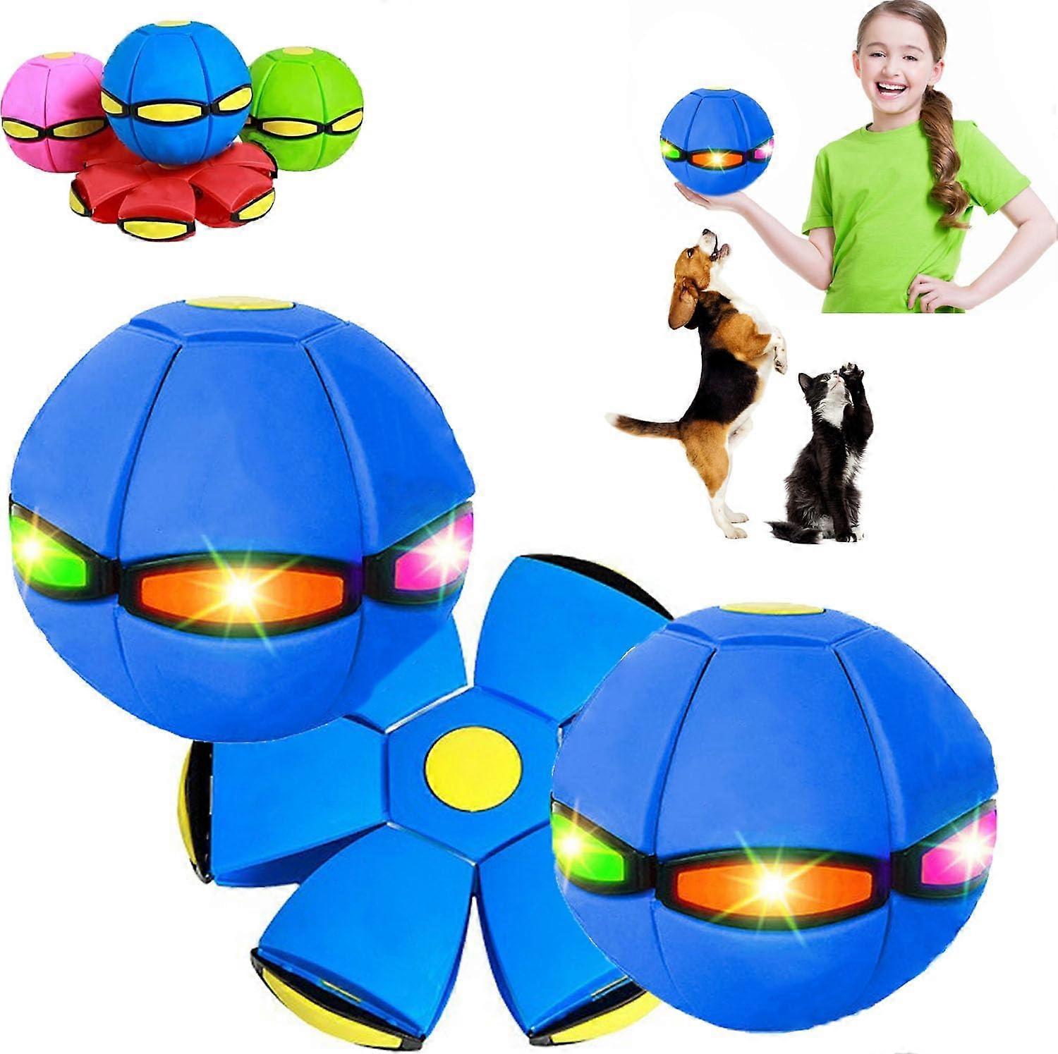 Children's Bouncing Ball, Magic Flying Saucer, Bouncy Ball, Parent-Child Interaction, Glowing Pet Toy for Educational Body Exercise Reaction, Safe