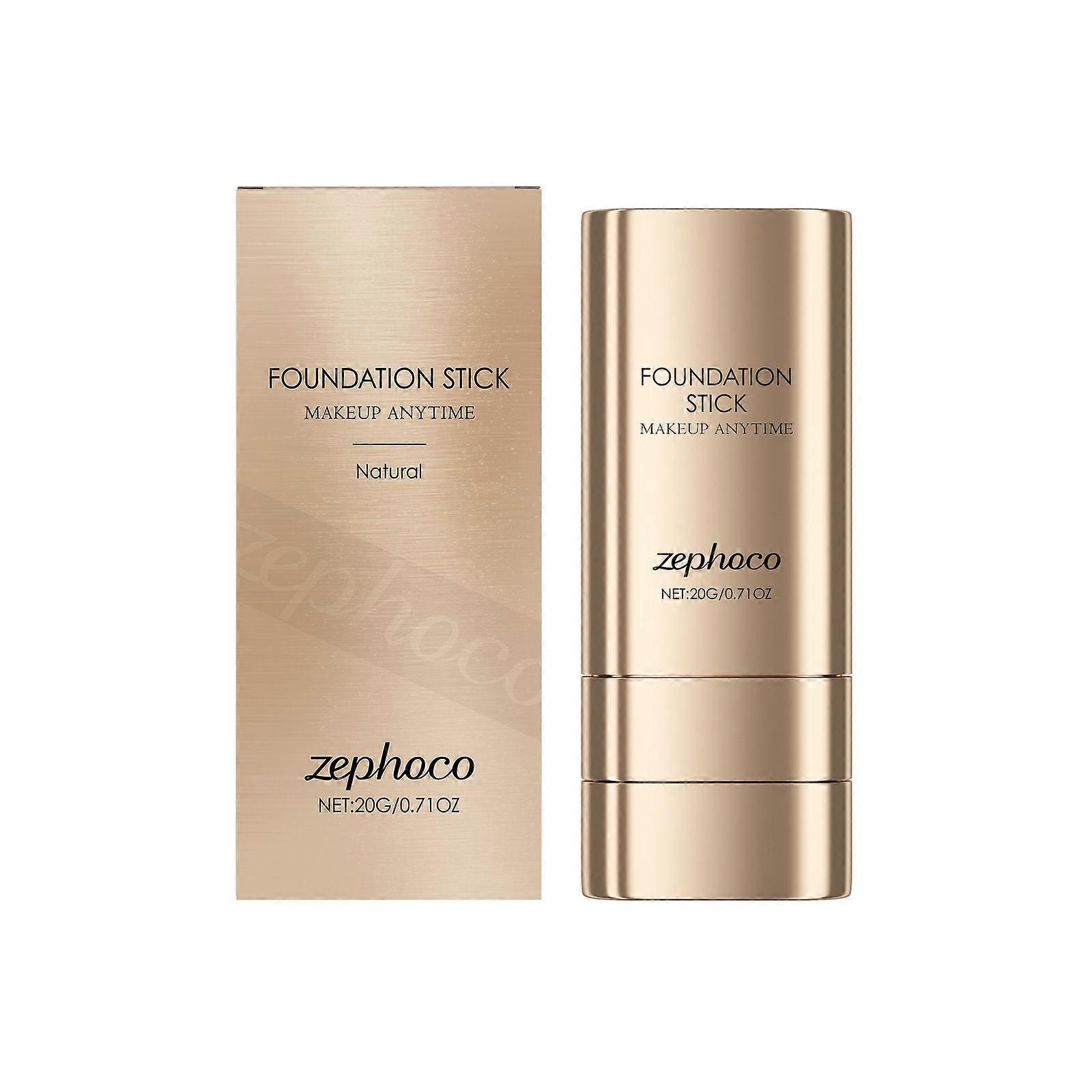 Flawless & Long-Lasting Dual-Ended Foundation Stick, 2-In-1 Contouring Foundation Full Coverage Cream Built-In Sunscreen, Lightweight Brighten Stick f