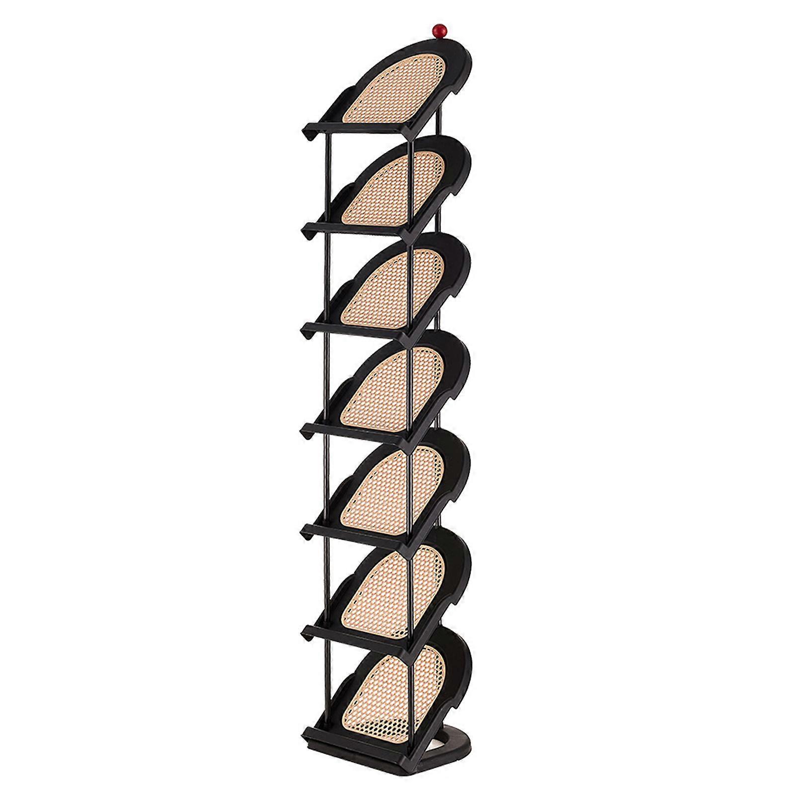 Multi Layer Slanted Insert Design Footwear Rack Easy Access Organized Placement Solution Vertical Shoe Rack  Black