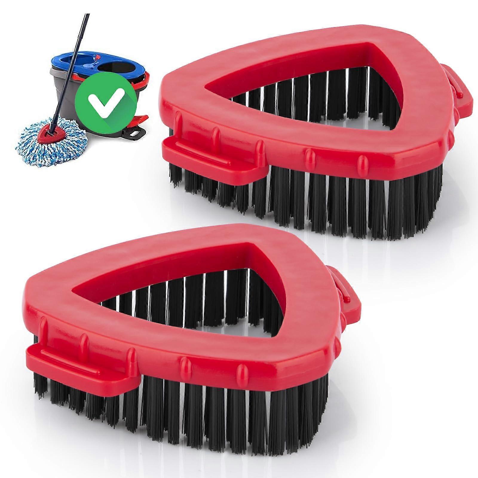 Spin Mop Brush Replacement with Stiff Nylon Bristles, Fits O Cedar 2Tank System, 2 Pack