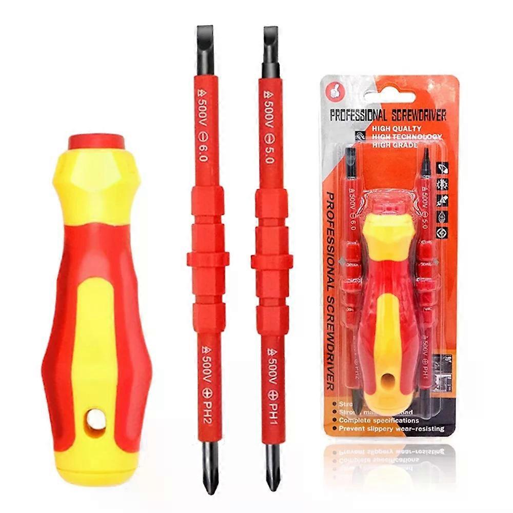 3 In 1 Insulated Screwdriver Set PH1/PH2 Multi-Purpose Screwdriver Electricians Slotted Cross Screwdriver Bit Tools Kit Set