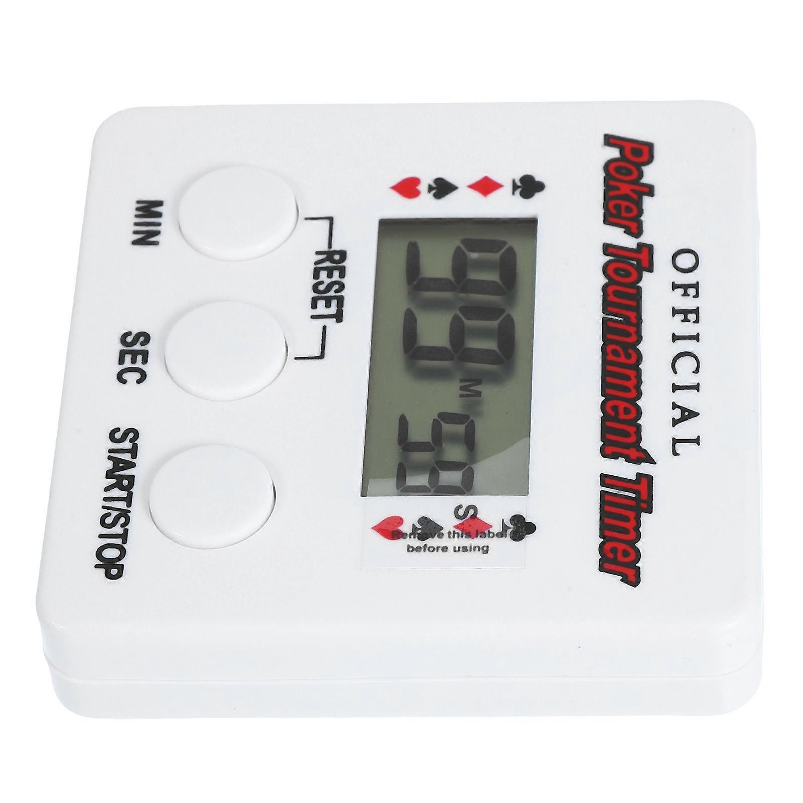 Poker Timer Countdown Timer for Time Reminding Portable White Plastic