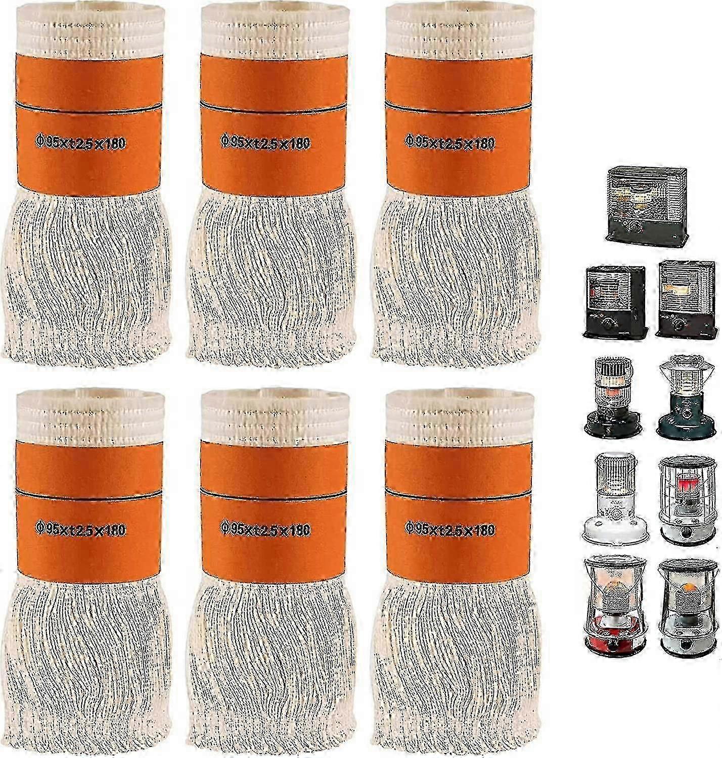 6 pcs wick for kerosene stoves, durable replacement wick for camping heaters