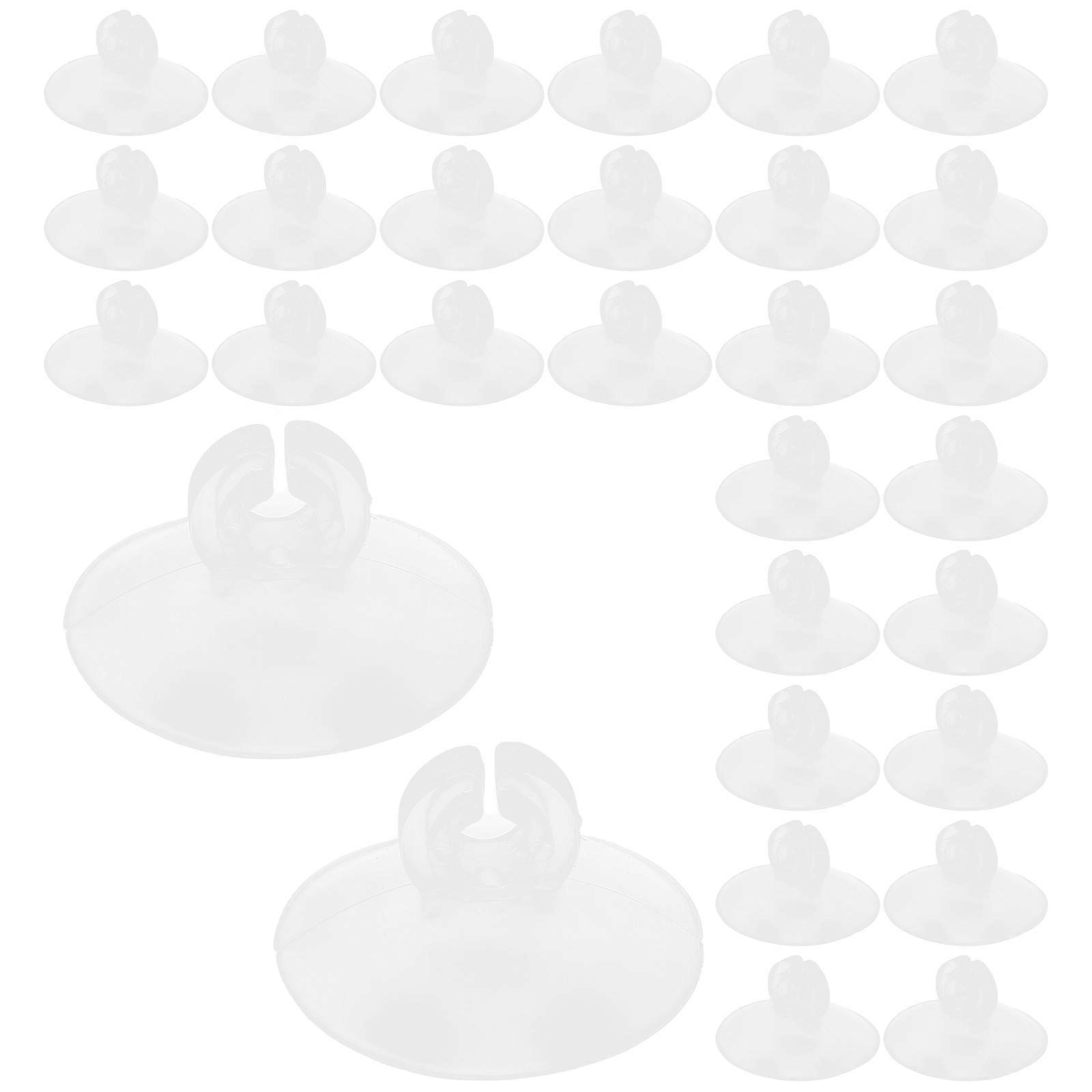 100Pcs Clear Plastic Suction Cup Hooks for Christmas Light Hanging Accessories