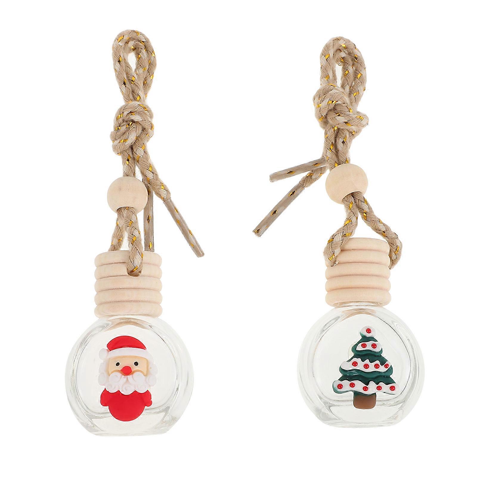 Christmas Car Diffuser Bottles Hanging Empty Car Perfume Bottles 2Pcs