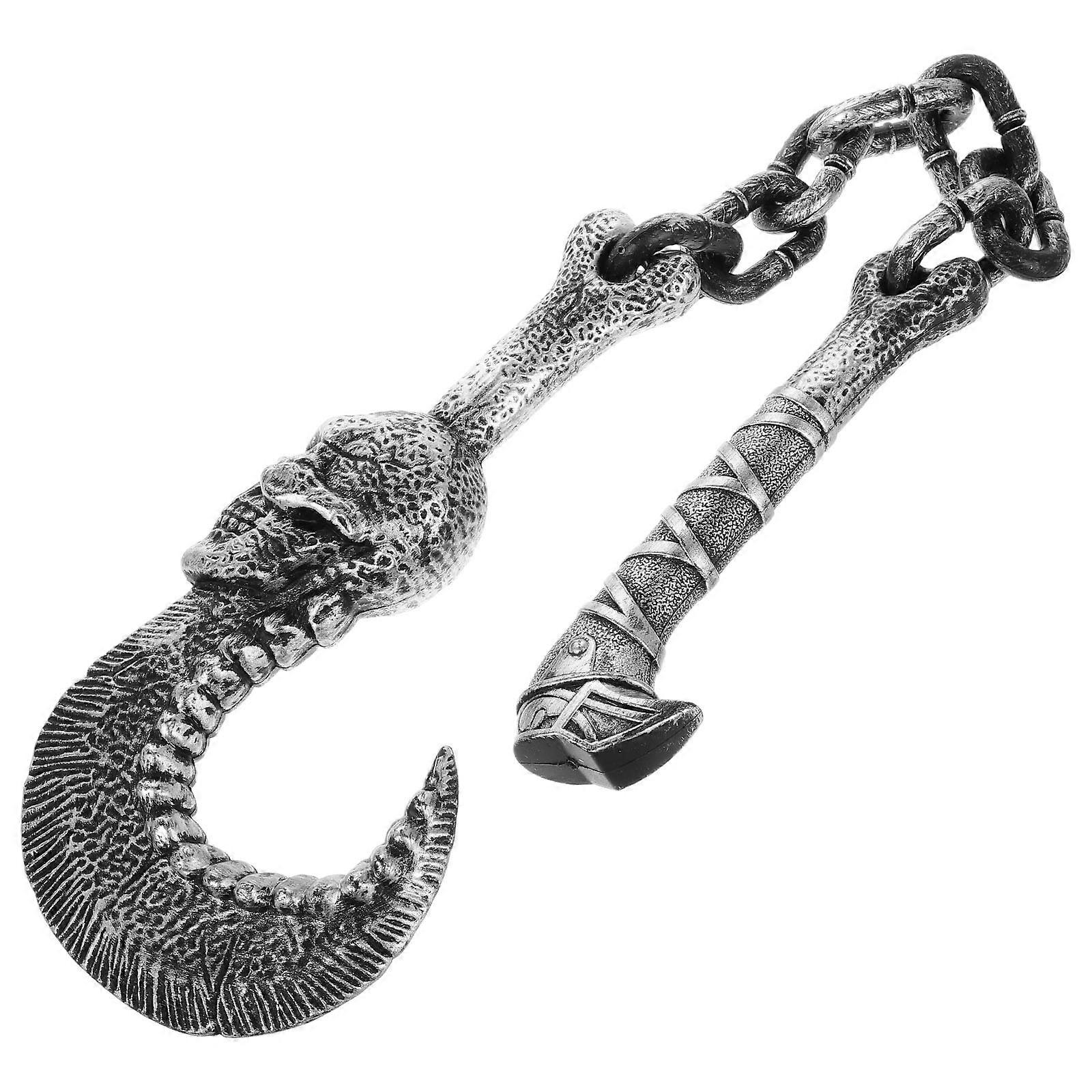 Cosplay Supply Skull Chain Hook for Halloween Supply Silver