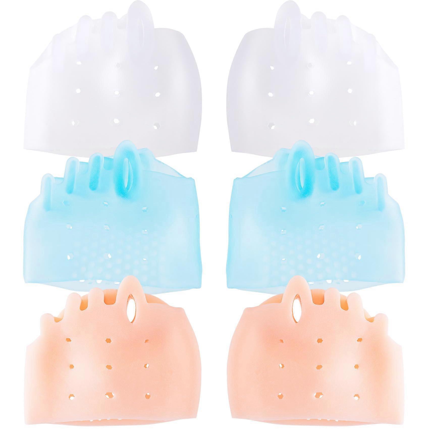 Toe Separators and Bunion Corrector, Breathable Silicone Toe Spacers for Pain Relief and Alignment, 3 Pairs MultiColor Pack