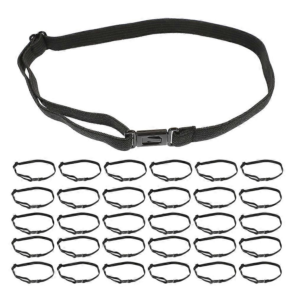 Black Adjustable Elastic Bow Tie Extenders with Plastic Insert Buckle 80Pcs