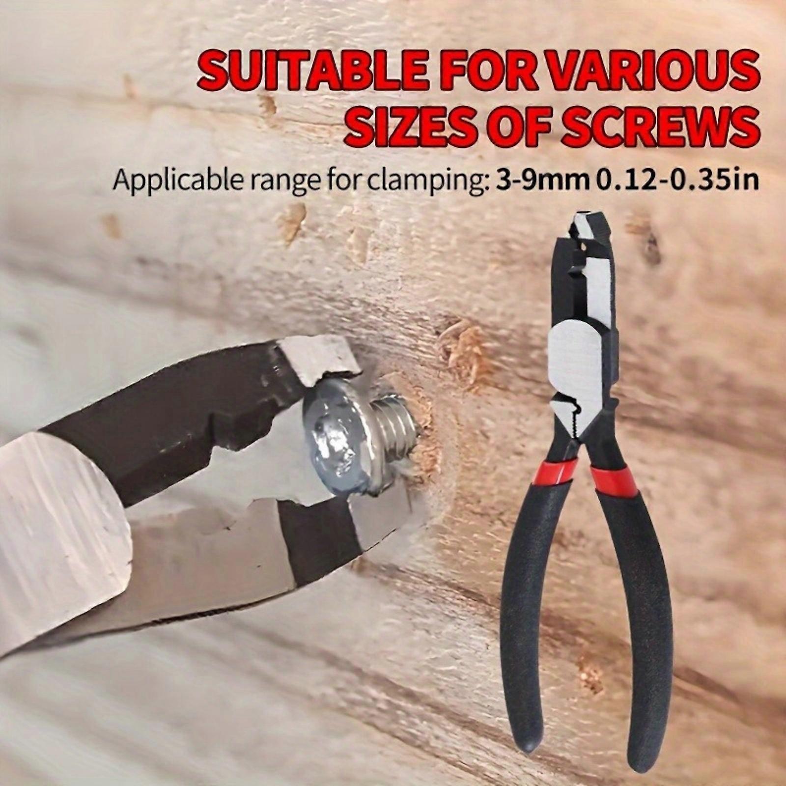 Multi-functional Pliers Slide-tooth Screwdriver Screw Removal Pliers Rcomt Screw Extractor Wire Stripper Hardware Tools