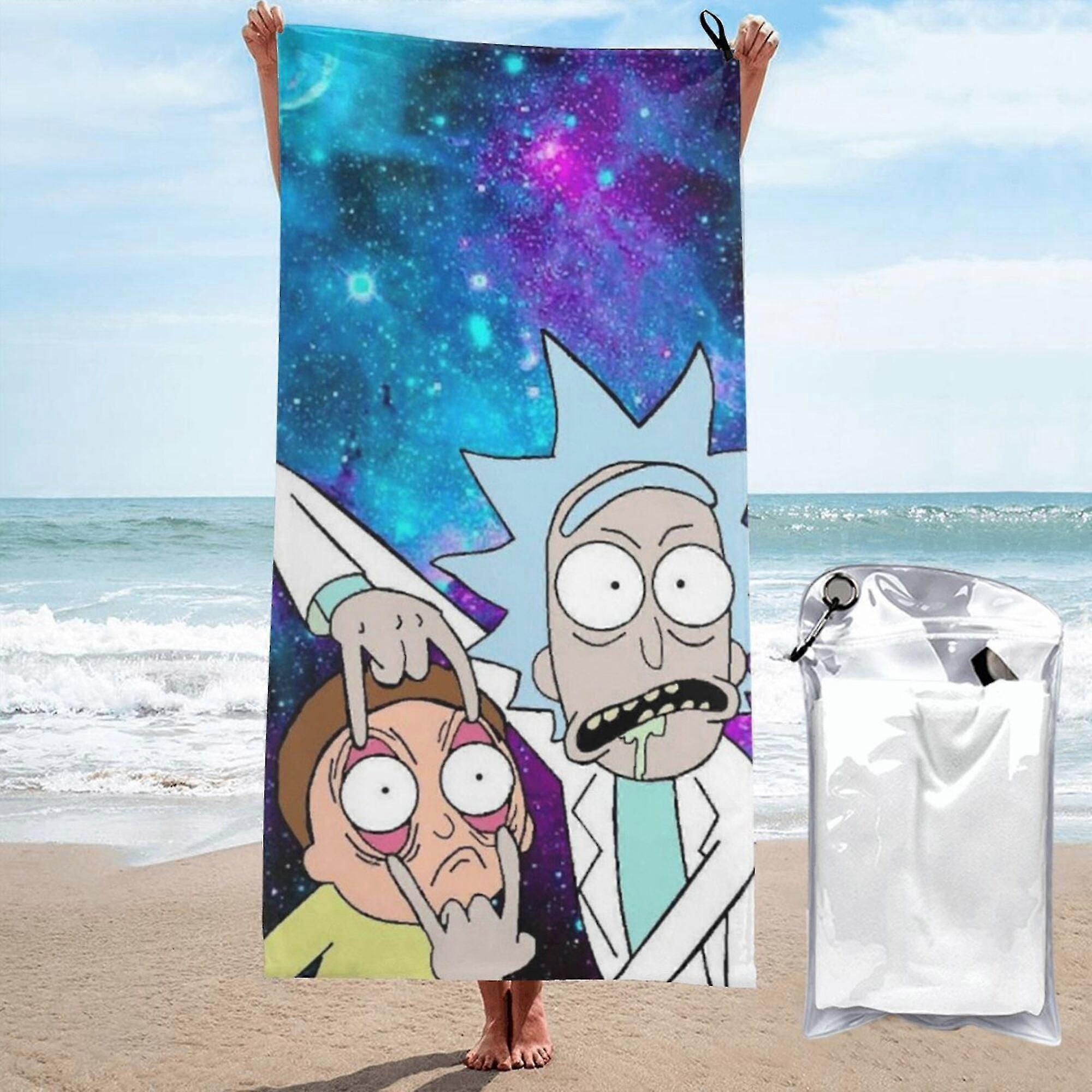s162 Rick And Morty Asciugamano da spiaggia in microfibra Asciugamano da spiaggia Asciugamani da bagno assorbenti per piscina di grandi dimensioni a prova di sabbia Spiaggia ad asciugatura rapida MMgO162