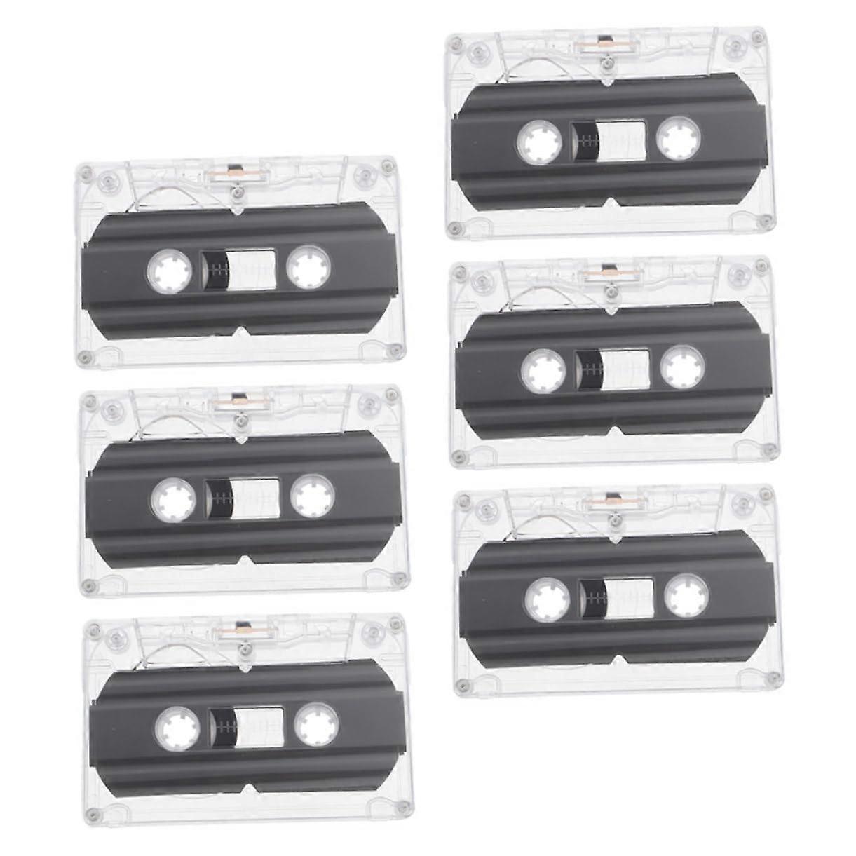 Blank Audio Tapes 6 Pack DIY Empty Cassette Recordable For Greeting Voice Recording
