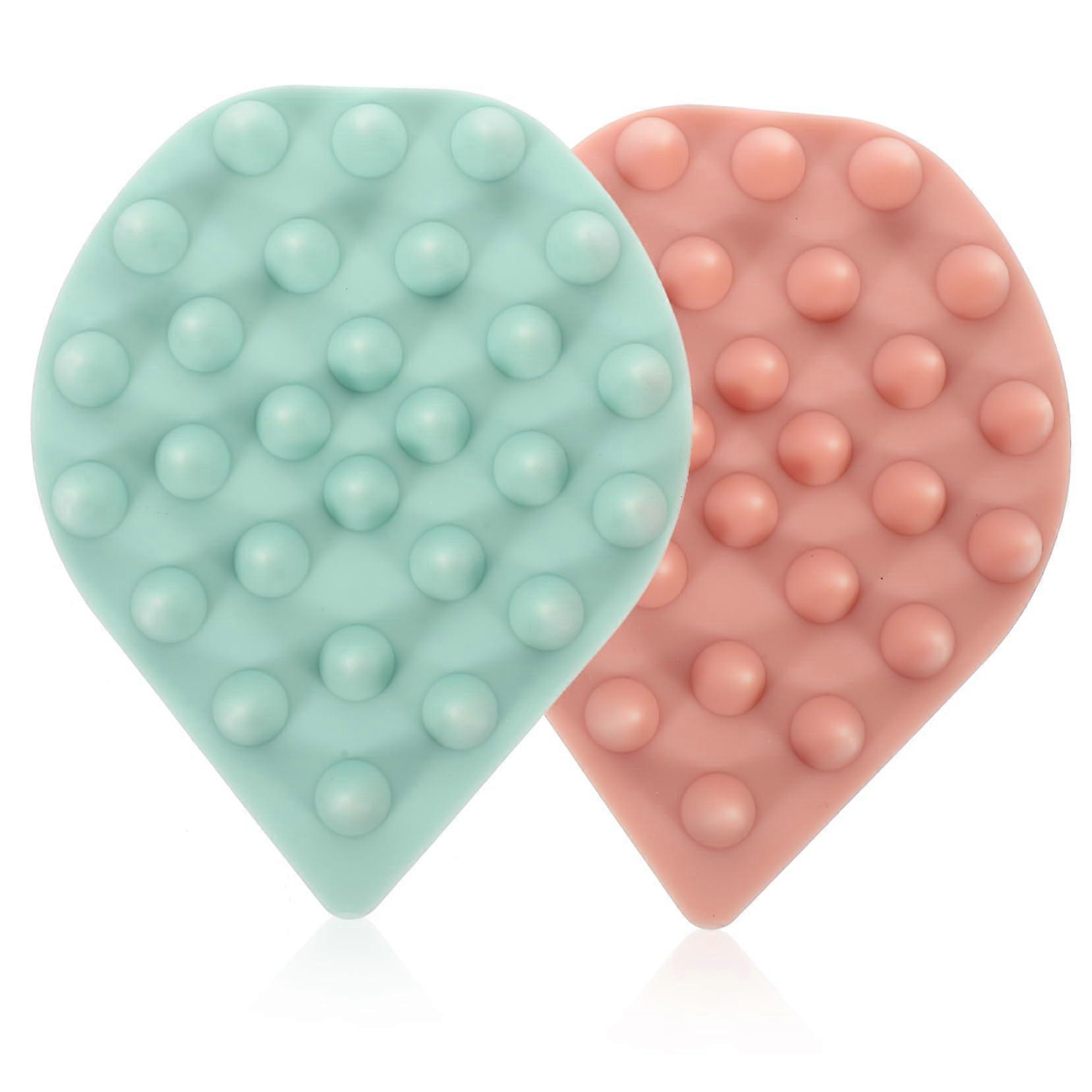 2pcs Scalp Massager Shampoo Brush for Hair Growth with Silicone Bristles and Deep Cleaning