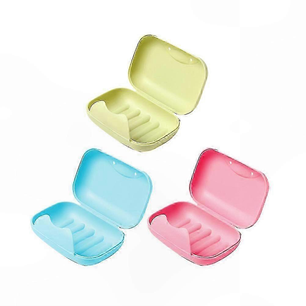 3-Pack Waterproof Soap Storage Boxes with Locking Covers for Bathroom Use
