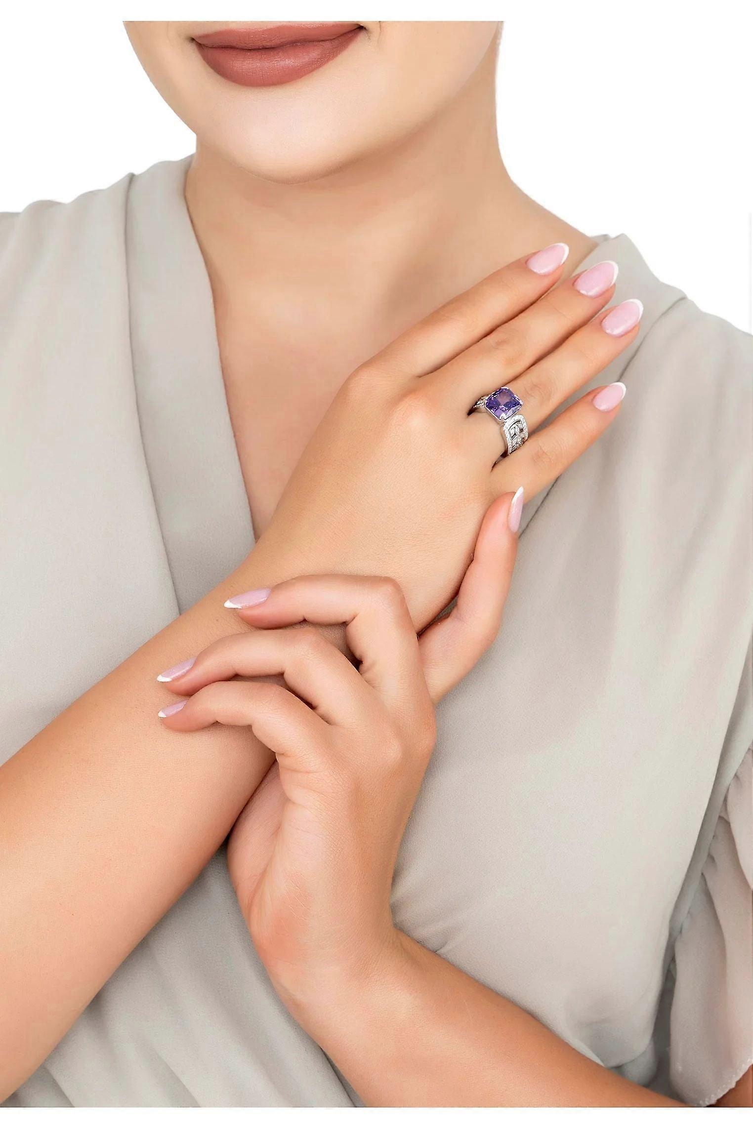 Latelita Rowena koktejlový prsten Ametyst mincovní stříbro pro ženy