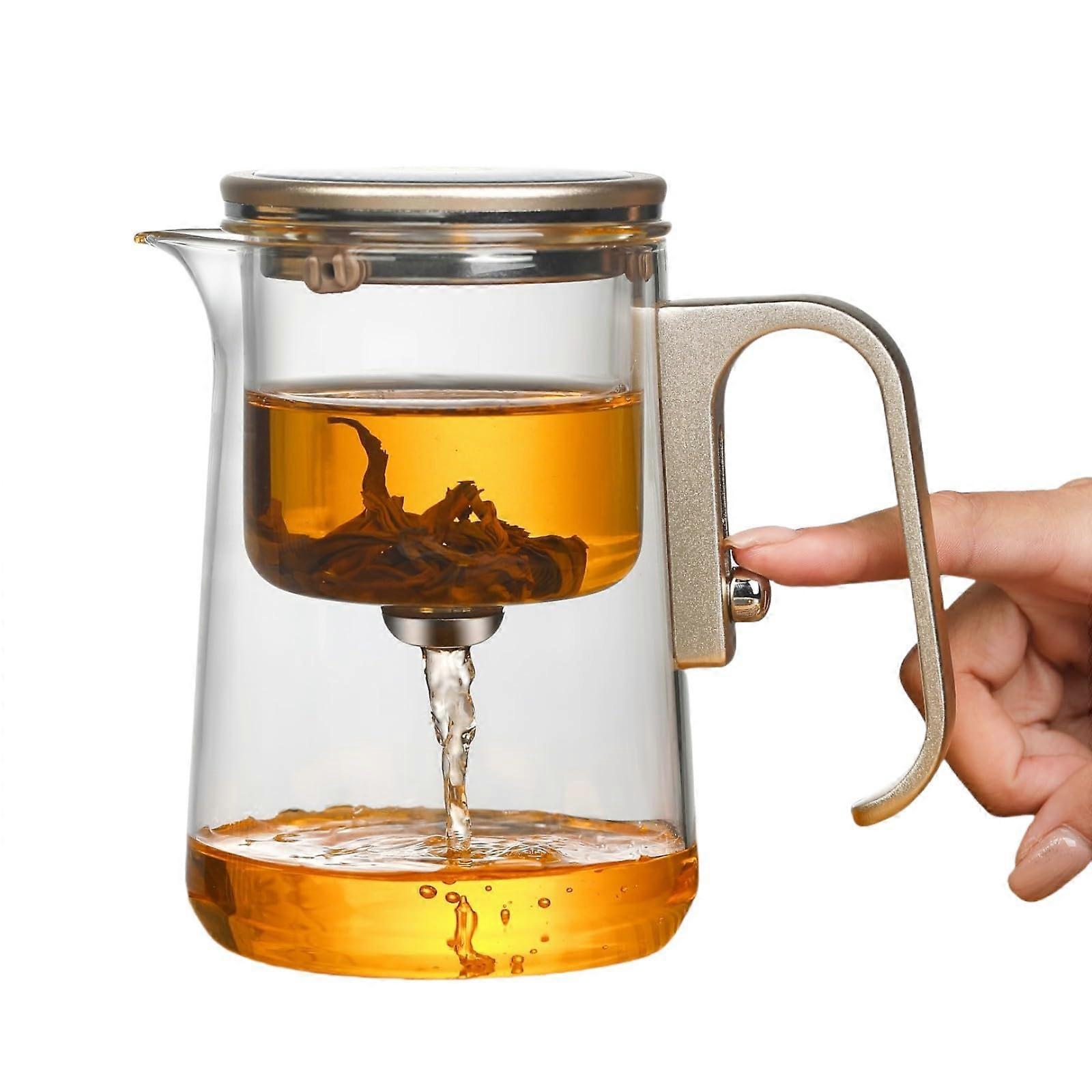 Glass Teapot 800ml Borosilicate with Infuser, Magnetic Brewing Control, HeatResistant Handle
