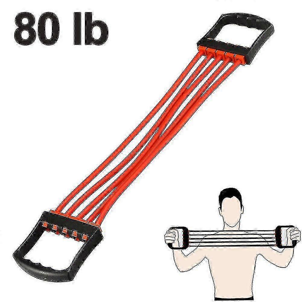 A black Adjustable Chest Expander featuring a 5 Ropes Exercise System.