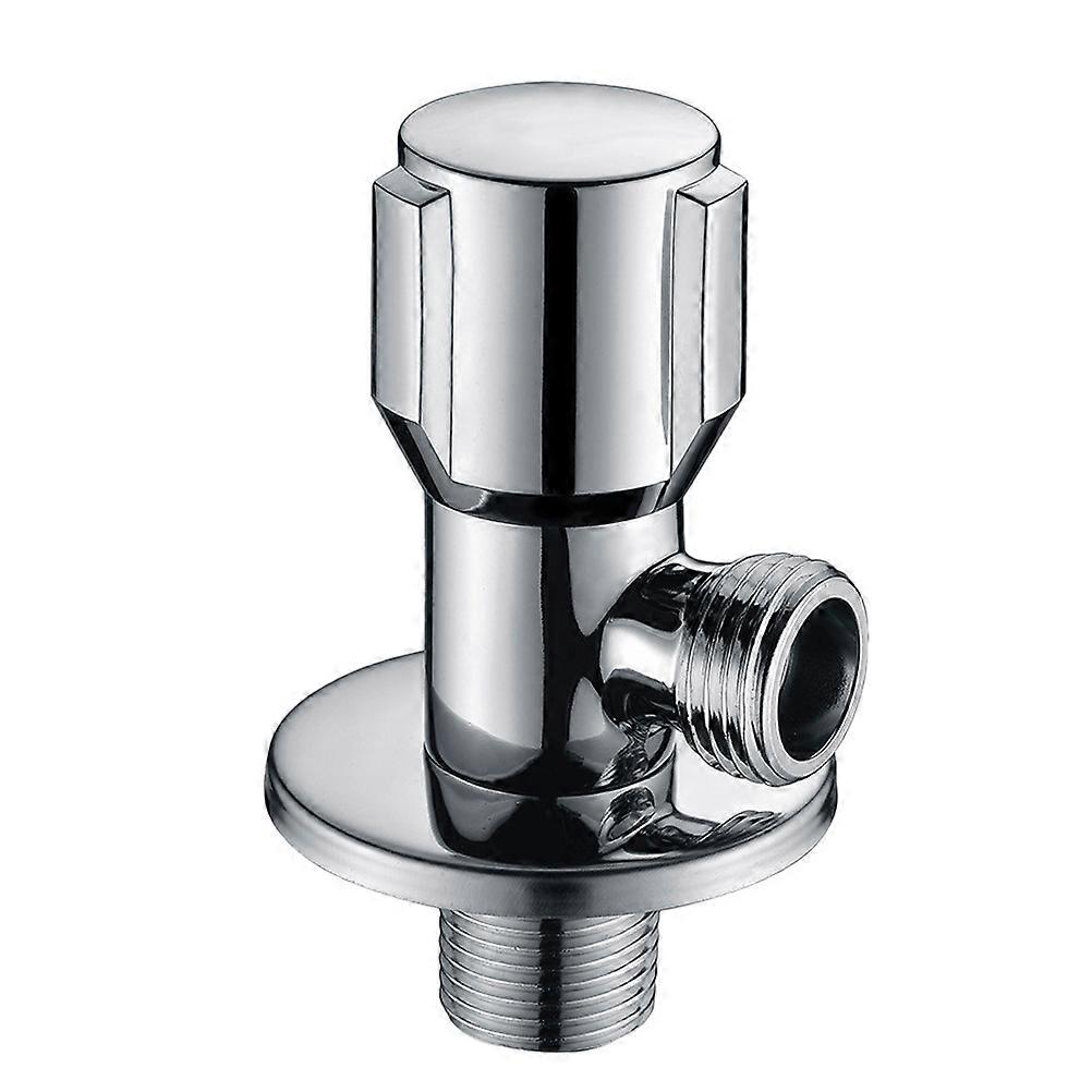 Turn Angle Stop Valve Bathroom Angle Valve Silver Universal Cold Water Heater Explosion-Proof Multilayer Electroplating 1Set